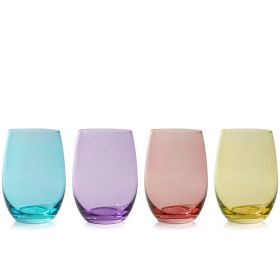 Color Stemless Wine Glasses True (Set of 4)